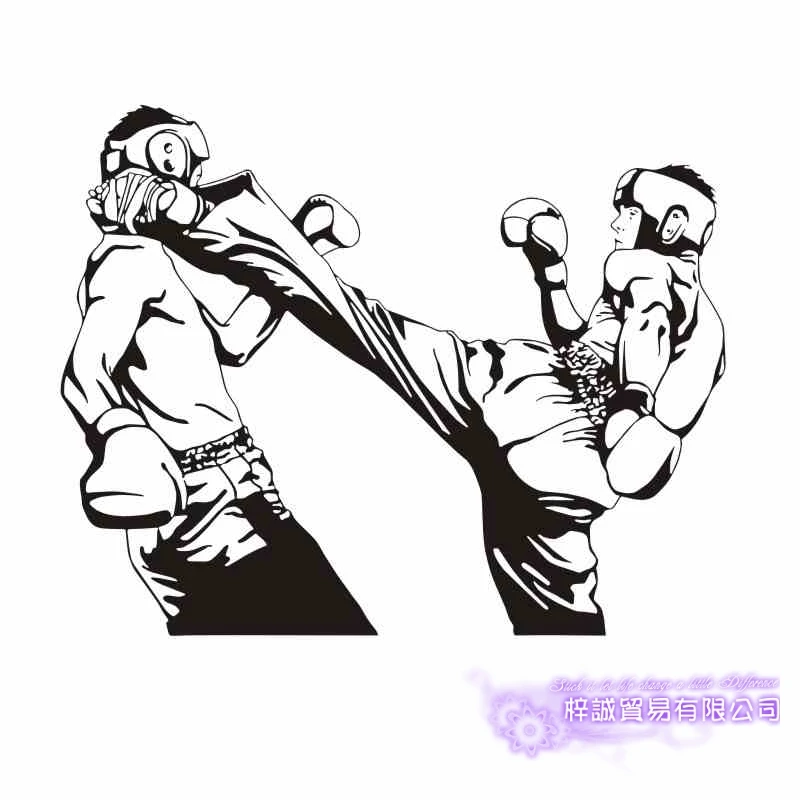 DCTAL Boxing Club Taekwondo Karate Sticker Kick Play Car Decal Free Combat Posters Vinyl Striker Wall Decals Decor