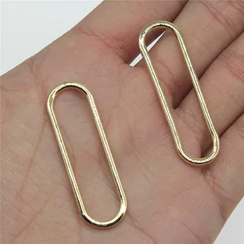 

Wholesale Jewelry Lots KC Gold Color 14x45mm Elliptical Circle Pendants For Bracelets Christmas Gifts For Women 50 Pieces