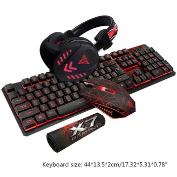 

4Pcs/Set K59 Wired USB Keyboard Illuminated Gaming Mouse Pad Backlight Headset