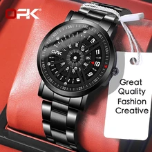 OPK Reloj de pulsera de acero inoxidable para hombre, cronógrafo creativo de cuarzo, informal, a la moda