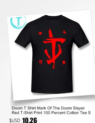 Doom футболка Mark Of The Doom Slayer Красная футболка с принтом, 100 хлопок, Мужская футболка 6xl с коротким рукавом, милая Пляжная футболка