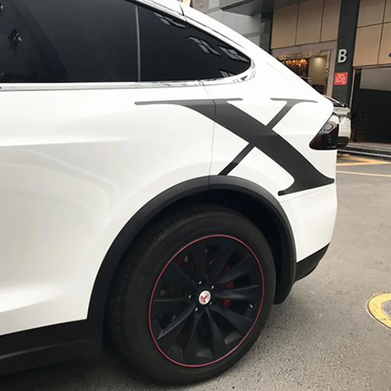 Спортивная гоночная задняя сторона X наклейка виниловая графика пленка украшение Стайлинг для Tesla модель X