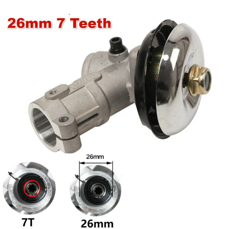 26mm 7 Teeth Trimmer Gearbox Gearhead Brushcutter Grass Trimmer Replace Gear Head Lawn Mower Parts Gardening Tool