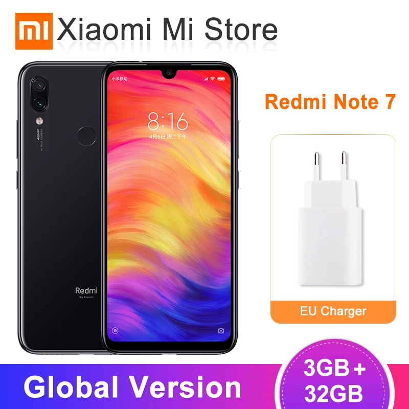 

Global Version Xiaomi Redmi Note 7 3GB 32GB Smartphone Snapdragon 660 Octa Core 48MP Dual Camera 6.3" 4000mAh