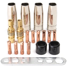 19Pcs Welding Torch Nozzle Part Kit Conical Nozzle Sleeve Rod Tool Set for Binzel 15Ak Welder Accessories