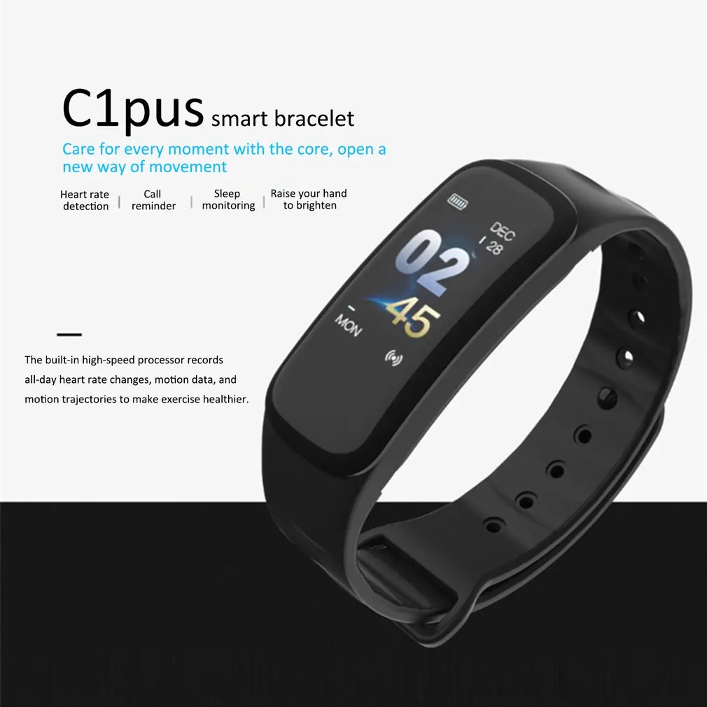 C1Plus, умный браслет, цветной экран, кровяное давление, фитнес-трекер, пульсометр, смарт-браслет, спортивные браслеты для Android IOS