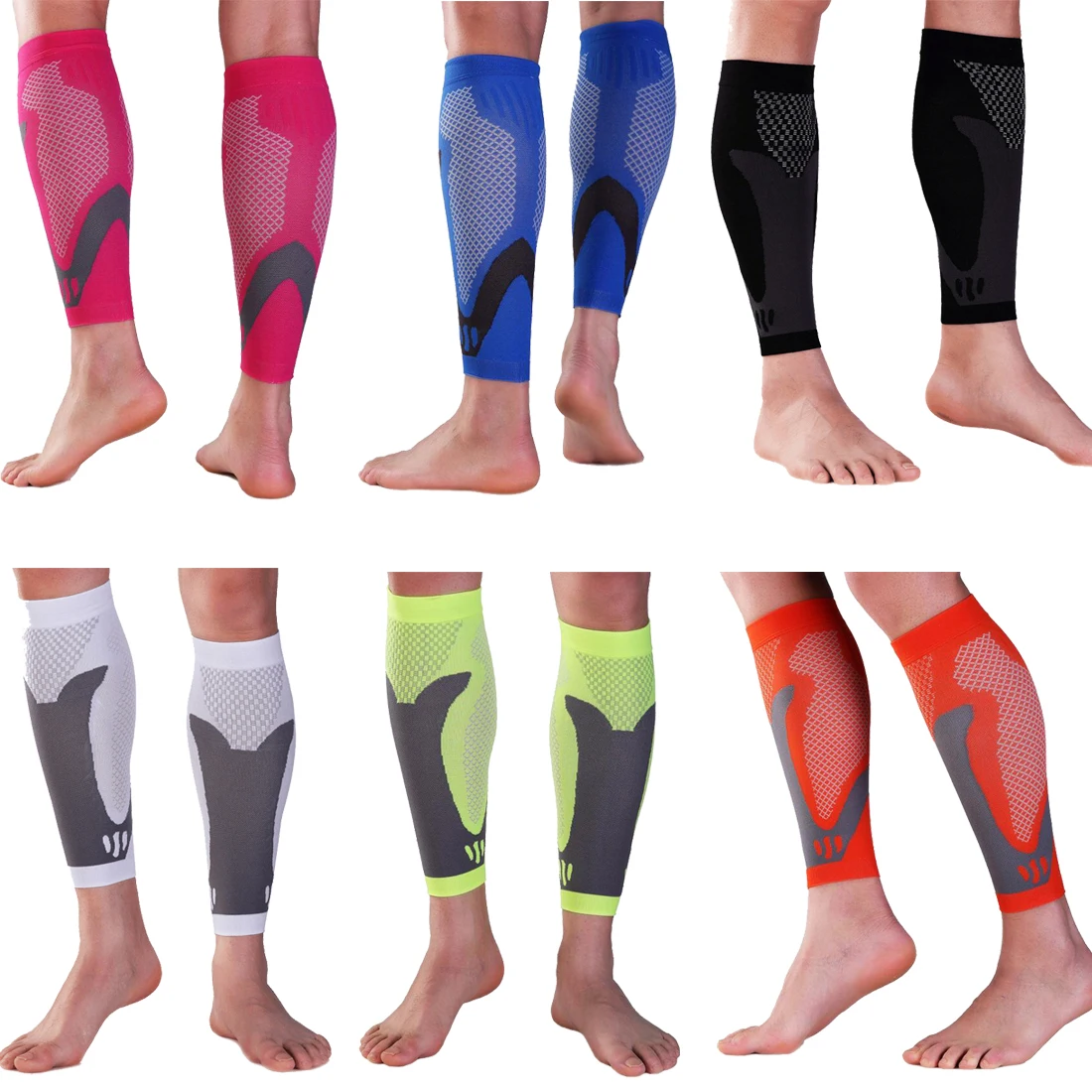 6 Пары/компл. эластичные гетры для бега футбола велоспорта компрессионное