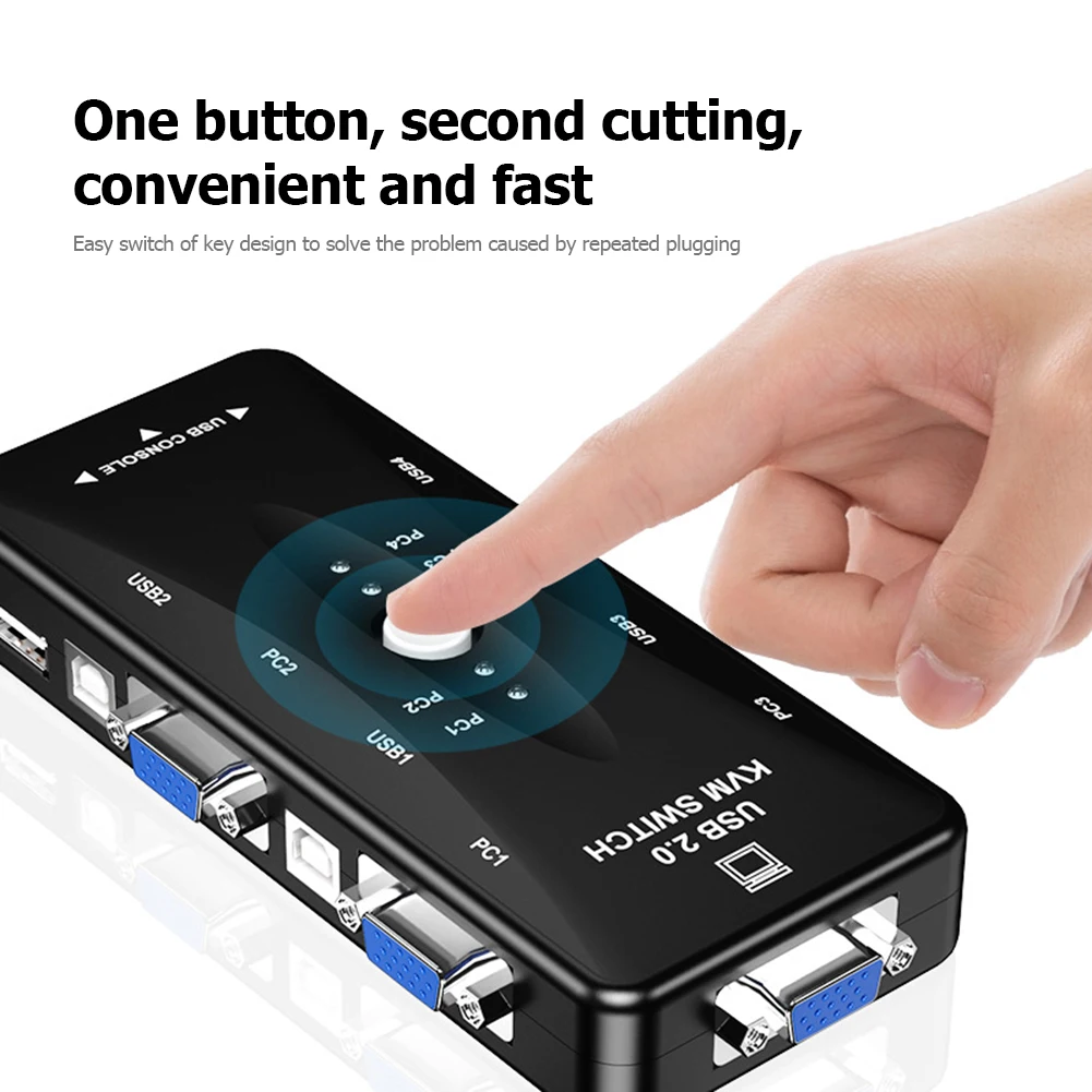 ����� �������� ruggedness���ִ� USB HDMI ȣȯ KVM ����ġ 4 in 1 Out Ű���� ���콺 ����� �� VGA �й�� ����