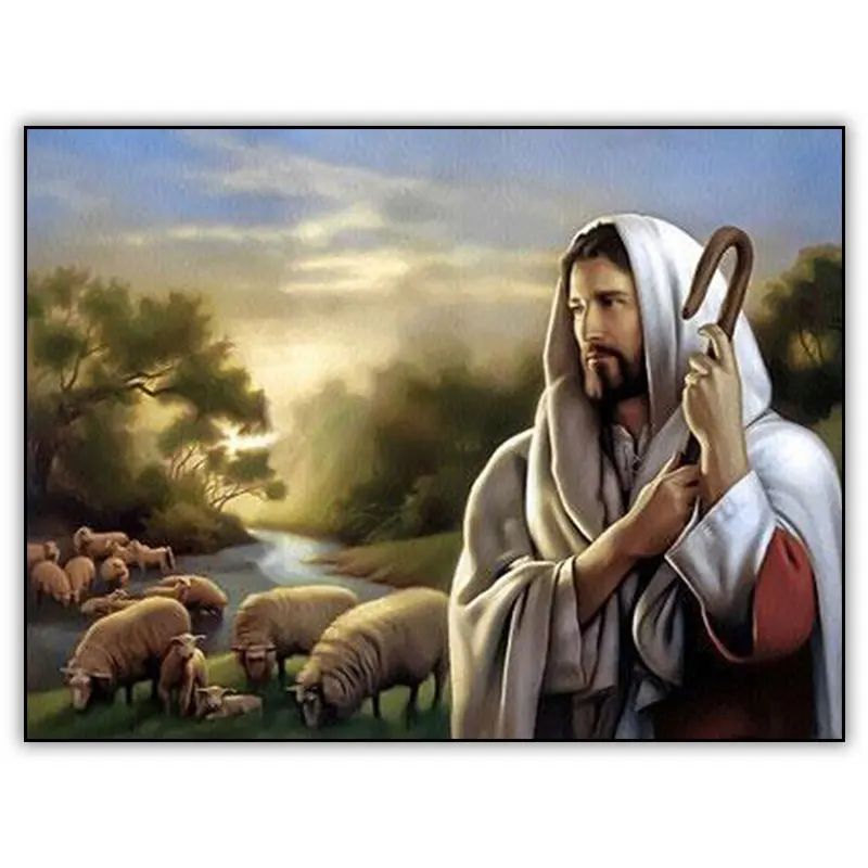 Иисус пастырь алмазная живопись 5d полная дрель квадратная Настенная картина