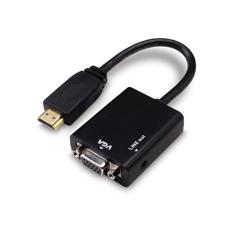 Hdmi-vga+ адаптер аудио кабеля, до 1080p Full HD, конвертер, HDTV черный
