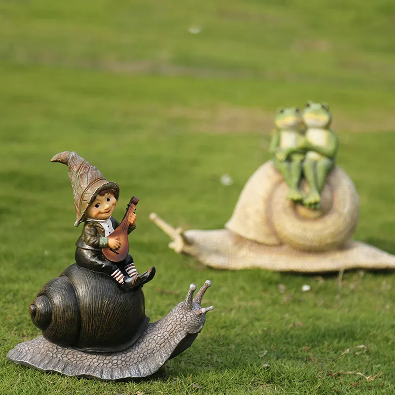 

Outdoor Simulation Animal Turtle Snail Elf Resin Accessories Kindergarten Sculpture Crafts Figurines Decoration Courtyard Garden