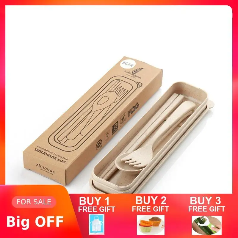 Набор посуды портативный из нержавеющей стали комплект столовых приборов для