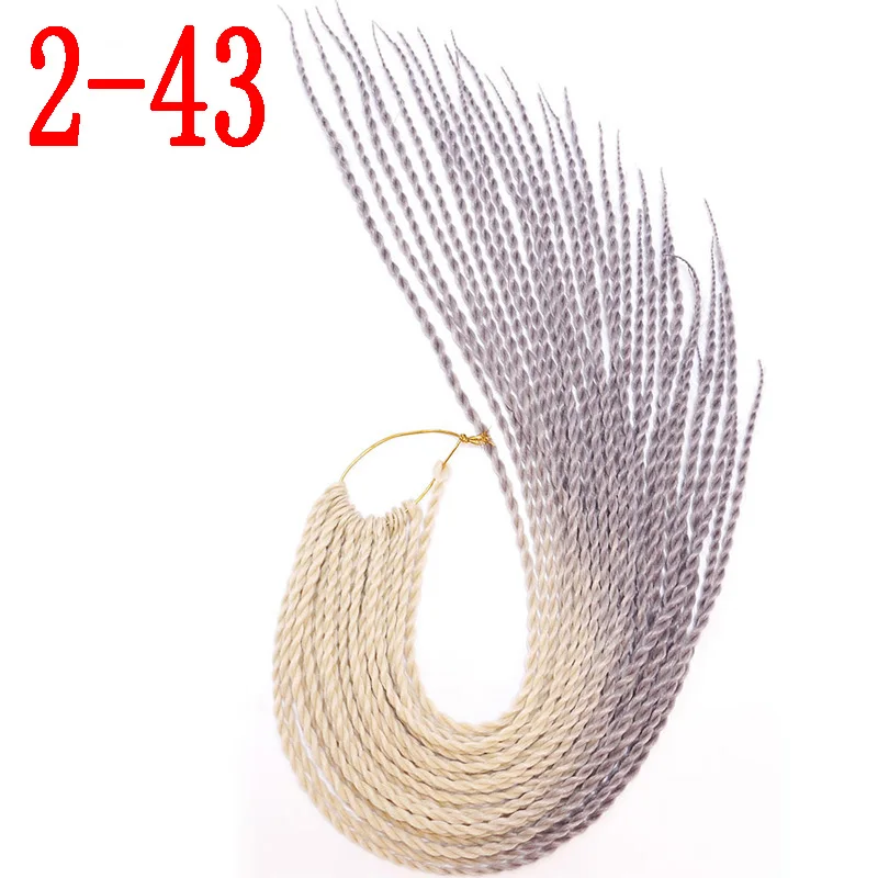 4/613 MERISIHAIR Ombre Сенегальские крученые волосы на крючках косички 24 дюйма 30 корней/упаковка синтетические плетеные волосы для женщин серые, синие, розовые, бро - Цвет: 4/613