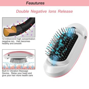 Ionic Electric Hairbrush Portable Electric Ionic Hairbrush Negative Ions Hair Comb Brush Hair Modeling Styling Magic Electric Mini Massage Hairbrush