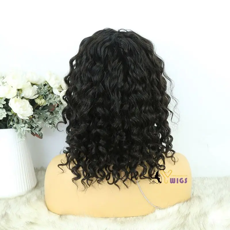 Curly Human Hair Wig Headband Wig Short Human Hair Wigs For Black Women Short Bob Brazilian Remy Headband Wig Human Hair images - 6