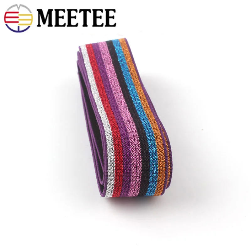 4Meters 25mm Stripe Elastic Band Waistband Jacquard Webbings Rubber Tapes For Garment Trousers DIY Sewing Accessories |