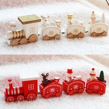 

Christmas Gift For Children Household Christmas Decoration Party Supplies Christmas Cute Small Train Wooden Small Train