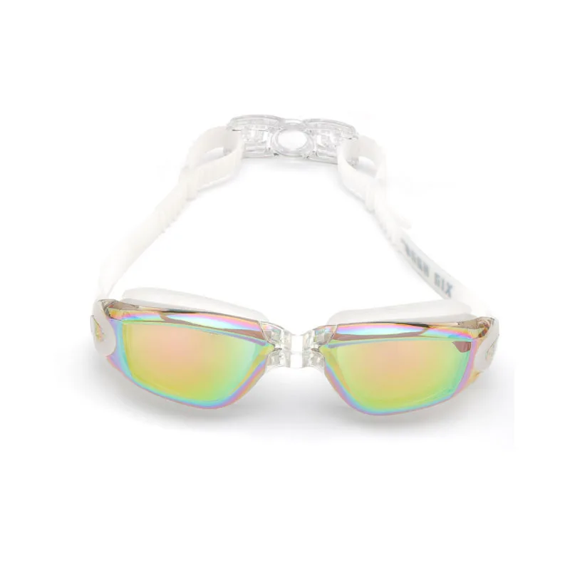 Гальванические УФ водонепроницаемые противотуманные очки для плавания, очки для плавания, очки для дайвинга, регулируемые очки для плавания, очки для женщин и мужчин - Цвет: brown