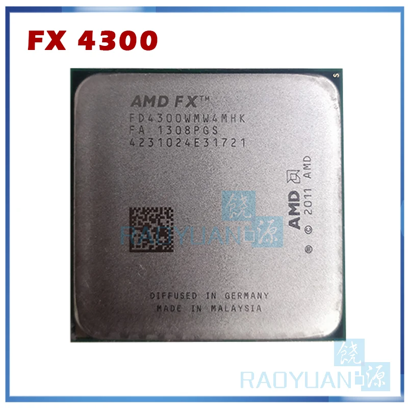 Четырехъядерный процессор AMD FX Series FX4300 3 8 ГГц 4300 FD4300WMW4MHK 95 Вт разъем AM3 +|fx 4300|amd