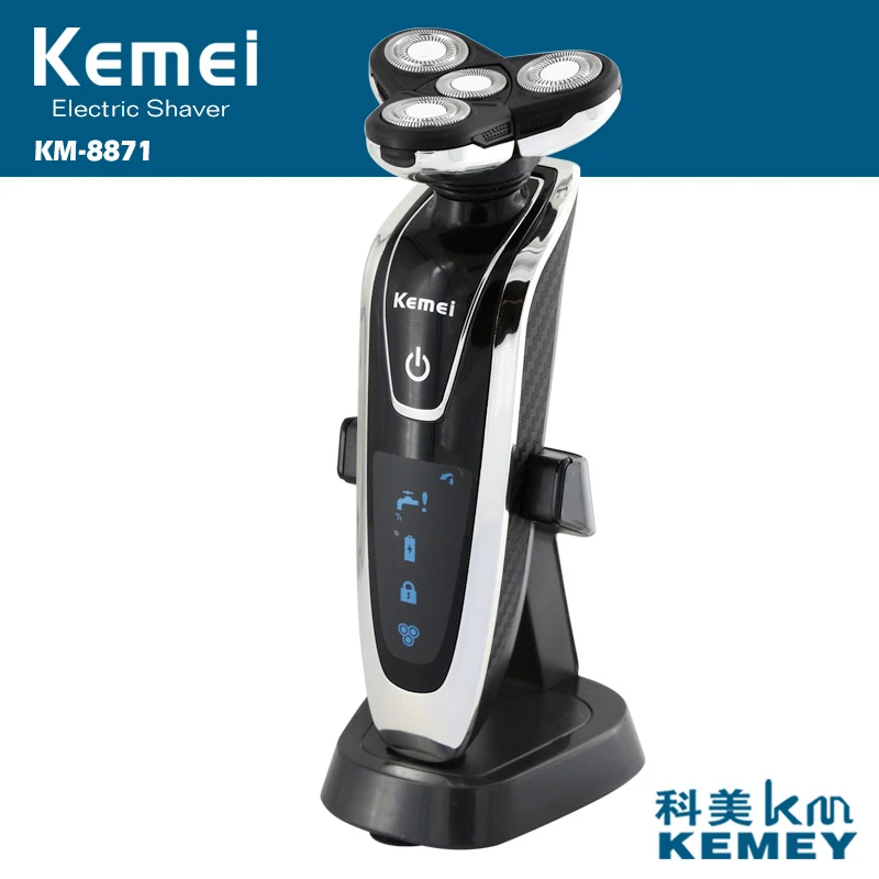 Kemei rasoir électrique KM 8871 électrique hommes rasoir tondeuse à barbe  quatre lames flottant tête de rasage étanche rechargeable | AliExpress