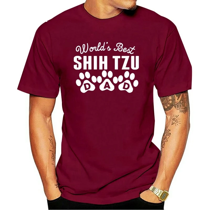 Лучшая в мире Мужская футболка Shih короткая Tzu Dad с рукавом | одежда