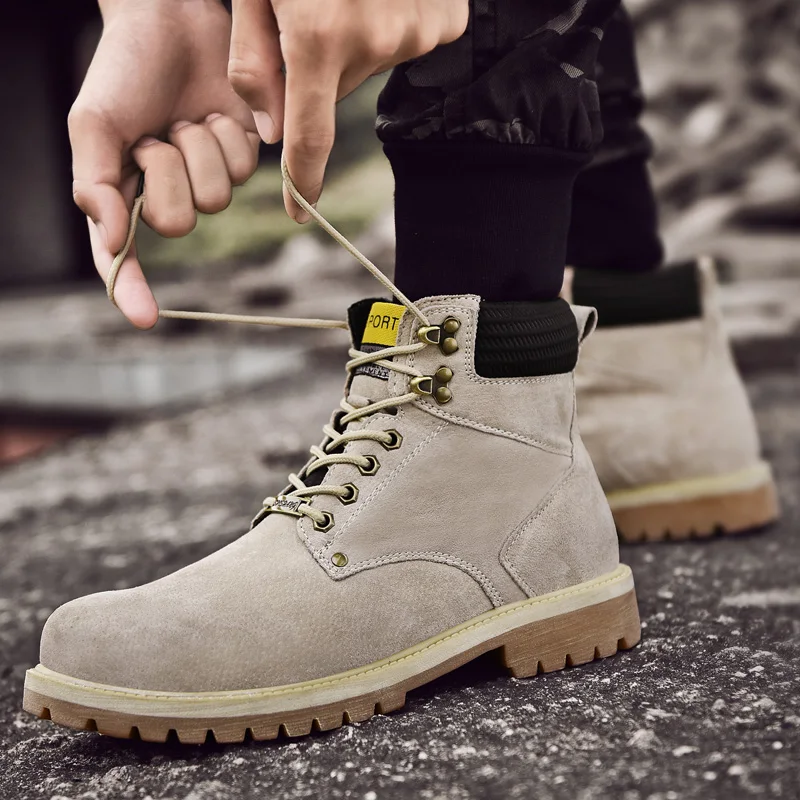 Г. Новая мужская защитная обувь строительные мужские рабочие ботинки зимняя оснастка обувь