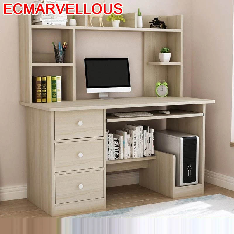 

De Oficina Dobravel Biurko Tisch Pliante Small Escritorio Mueble Laptop Stand Computer Desk Mesa Bedside Table With Bookshelf