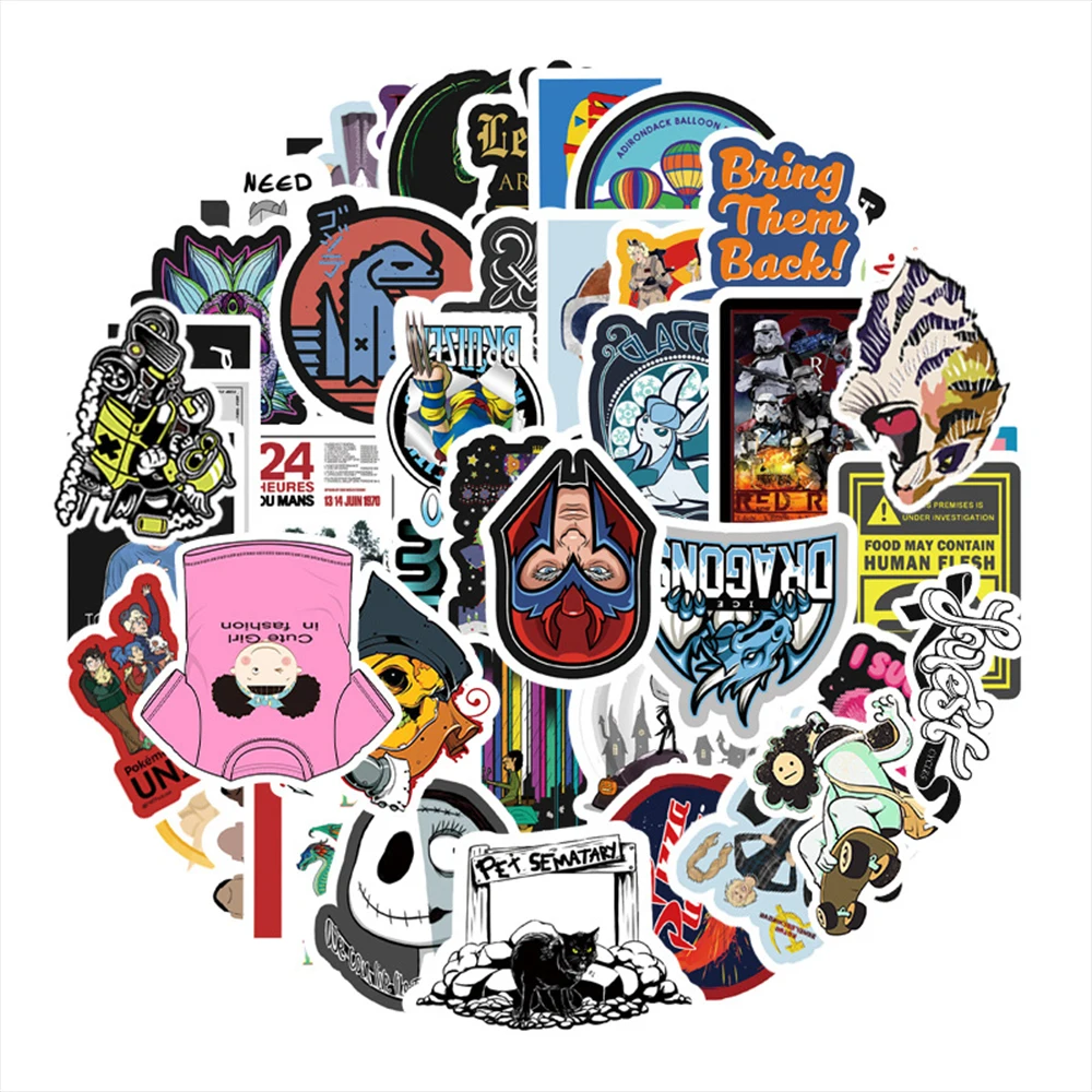 

50pcs Ins Vsco Europe and America Stickers for Notebook libretas Laptop Bike Motorcycle Computer Helmet Car Waterproof Sticker