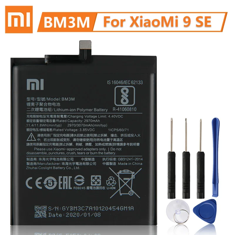 Оригинальный сменный аккумулятор XiaoMi BM3M для Mi9 SE Mi 9SE 100% Новый оригинальный