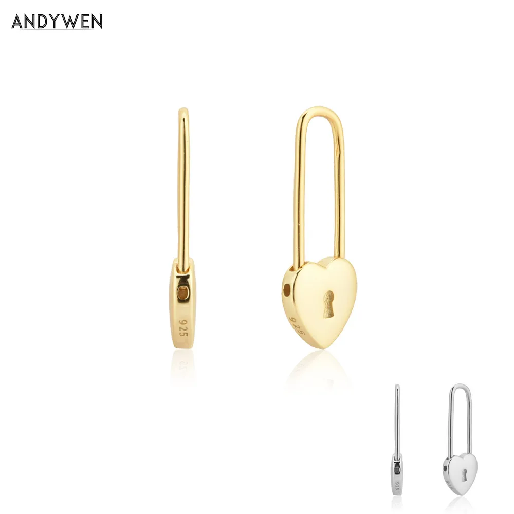 Женская серьга для пирсинга ANDYWEN из стерлингового серебра 100% пробы с квадратным