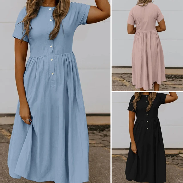 Women Elegant Ruffles Dress Summer Sundress Casual Short Sleeve Solid Party Vestido ZANZEA Vintage Kaftan Dresses Femme Robe 6