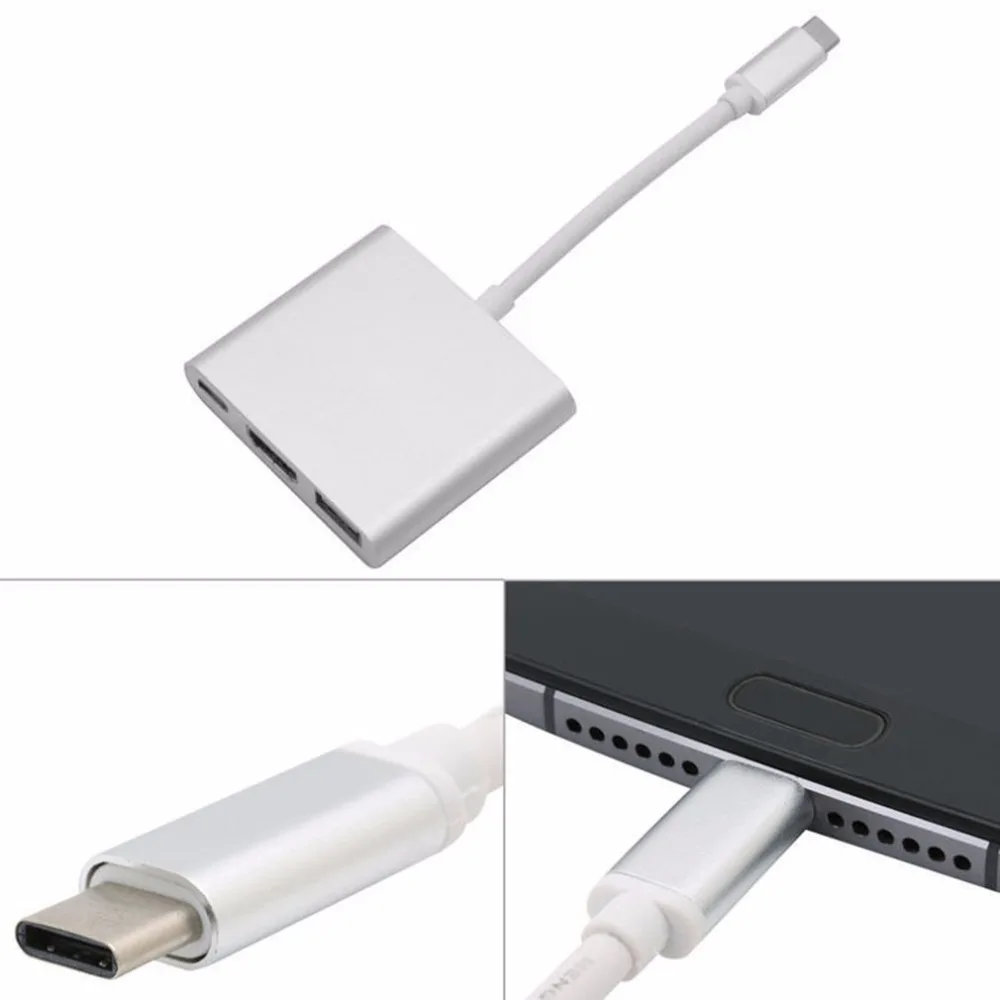 USB 3,1 Тип с разъемами типа C и HDMI USB 3,0 адаптер для Macbook 3-в-1 PD зарядная станция Поддержка 4K HDMI конвертер кабель для Apple Iphone