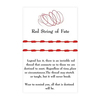 

2Pcs 7 Knots Red String Bracelet With Wish Card For Good Luck Amulet Success and Prosperity Friendship Bracelets Kit