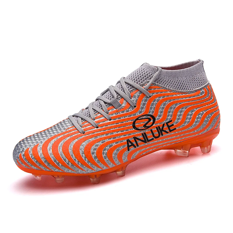Men High Spike Firm Groud Football Shoes FG Hard Lawn Shoes Turf Soccer Shoes American Football Orange Breathable Training Shoes Men High Spike Firm Groud Football Shoes FG Hard Lawn Shoes Turf Soccer Shoes American Football Orange Breathable Training Shoes