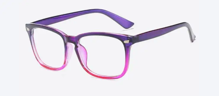 Модные, прозрачные голубые светильник очки Для женщин мужские черные квадратный близорукость Nerd очки для чтения; оправа Очки для работы за компьютером Винтаж - Цвет оправы: purple pink