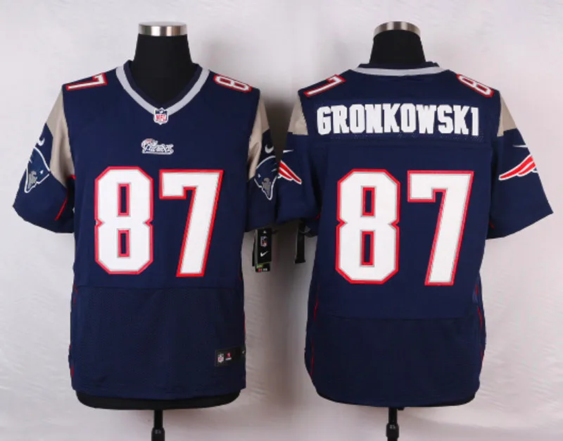 Stitiched, New England, Tom Brady, Rob Gronkowski, Julian Edelman, Jamie Collins, Danny Amendola Jersey - Цвет: Прозрачный