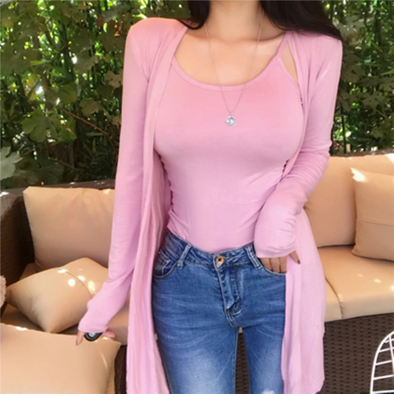 Pink Модные сексуальные топы, женские майки, майка для фитнеса, без рукавов, камзол плюс, Пляжная Солнцезащитная рубашка, 2 шт, розовый кроптоп - Цвет: Pink