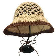 Новая женская летняя соломенная шляпа, Корейская версия полой шляпы, шляпа от солнца, модная пляжная шляпа от солнца