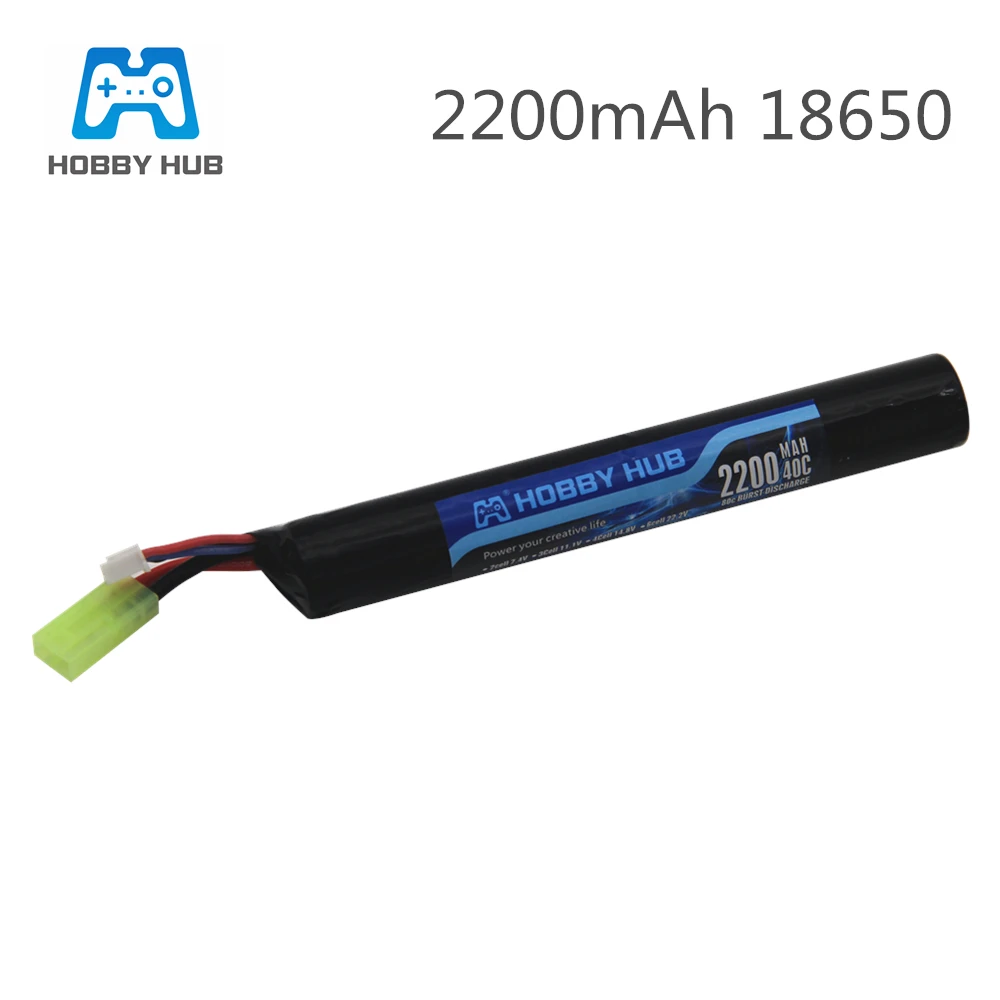 

Hobby Hub Lipo Power Battery Airsoft gub battery 7.4V 2200MAH 40C AKKU Mini Airsoft toys Gun 7.4V 2200mAh Battery model parts