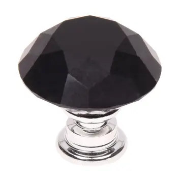 

Handles door Crystal knobs cabinet drawer furniture closet Cabinet 30 mm Knob - black