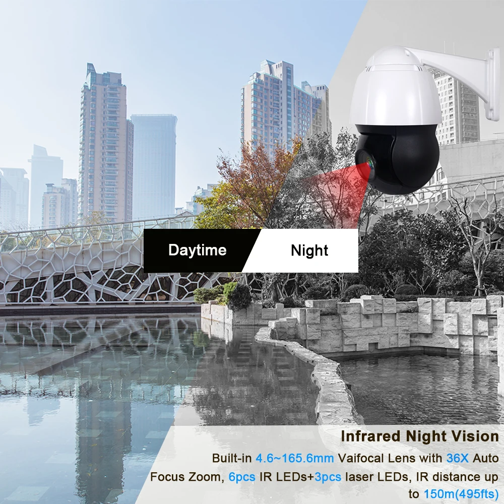 POE 1080P 5MP PTZ купольная IP камера 40X зум Открытый Onvif 25fps в реальном времени 2MP CCTV Массив безопасности+ лазерная ИК 150 м скорость купольная камера