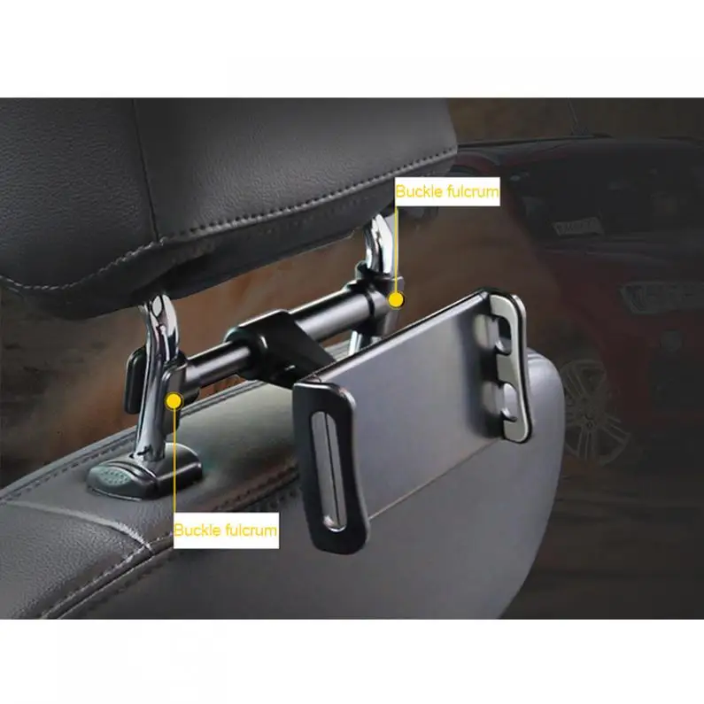 Universal ABS+PC Car Rear Pillow Mobile Phone/Tablet Device Stand Holder Support Rotated 360°Degrees Fit for 4 Inche-11 Inche