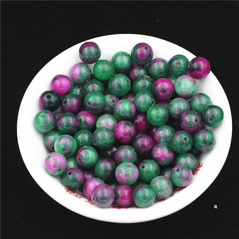 

50pcs/lot Green Natural Round Loose Strand Stone Beads for DIY Necklace Bracelet Jewelry Making Pick Size 6 8 10mm