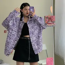

Harajuku Spring Women jacket Cotton Loose Korean Fashion style Vintage Zebra stripes Denim jeans jacket women female jacket