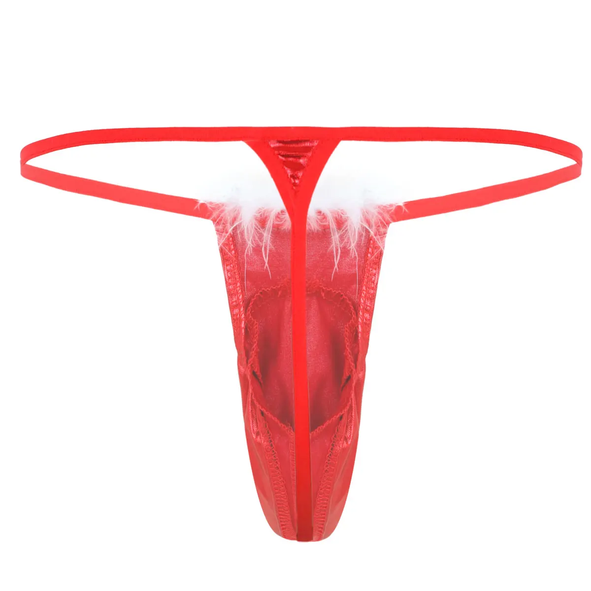 Sexy Men Shiny Metallic Lingerie Long Sheath T-back Sissy Panties Christmas Fancy Cosplay Thongs and G-strings Briefs Underwear