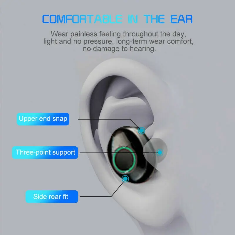 TWS Mini Bluetooth 5,0 гарнитура 3600 мАч ЖК-светодиодный беспроводной наушник наушники-вкладыши спортивные HiFi бас стерео водонепроницаемые наушники