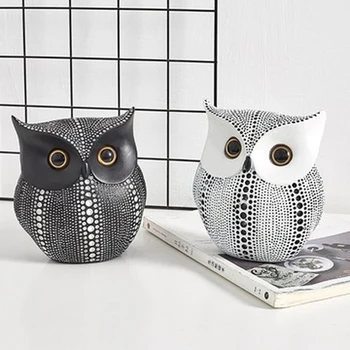 

Modern Minimalist Owl Craft Owls Animal Figurines Resin Miniatures Nordic Home Office Decoration Living Room Ornaments Crafts