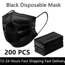 Disposable Mask Mascaras DUST-FILTER Safety 3-Layer 200pcs Non-Woven Thickened