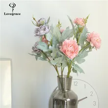 Розы Искусственные цветы для свадьбы настенный искусственный белый домашний декор пластиковая длинная ветка 3 головки Розовые розы шелковые цветы