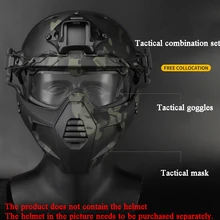 Tactical Mask Goggles Military Hunting Protective Safety Shooting Masks with Goggles Airsoft Paintball Combat Accessories Masks